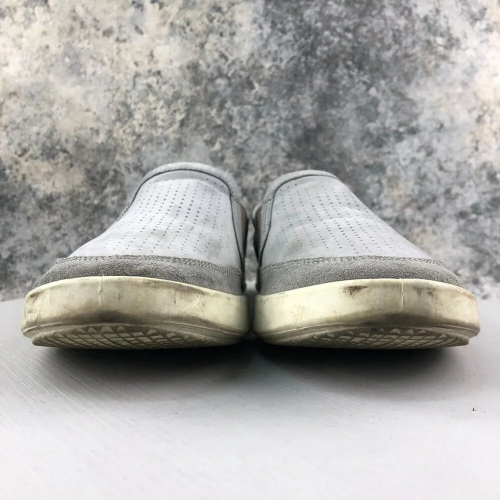 Ecco Men's Size 11-11.5 Cathum 2.0 Slip On Grey Leather Suede Loafers Shoes